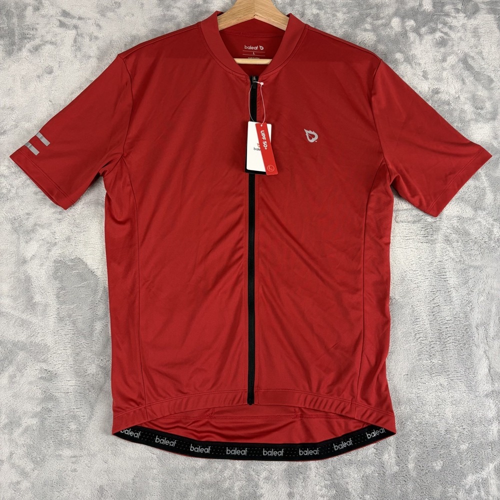 Baleaf Sleeveless Medium Full Length Zipper Red Black Sport Cycling Jersey NEW